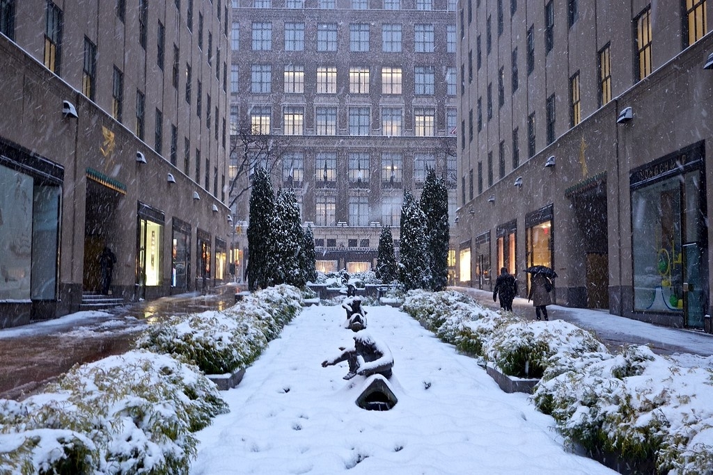 Rock Center and Saks In Snow