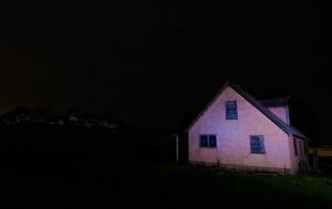 Mormon Row Pink House at Night