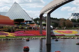 Epcot Monorail and Glass Pyramids