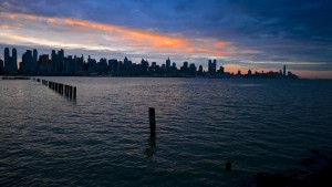 Burnt Orange Dawn – Manhattan Skyline from West New York