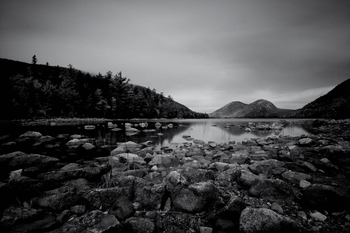 The Bubbles at Jordan Pond – Acadia National Park – Black and White
